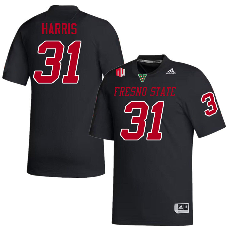 Men #31 Kiontre Harris Fresno State Bulldogs College Football Jerseys Stitched-Black